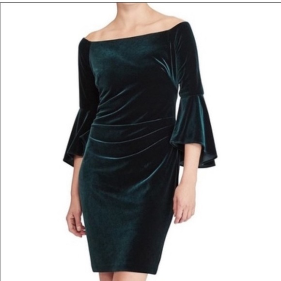 LAUREN Ralph Lauren Bell Sleeve Velvet Dress - Picture 5 of 8
